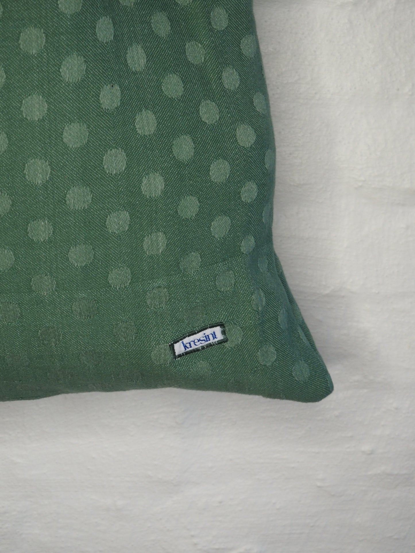 Sage-green polkadot tote-bag