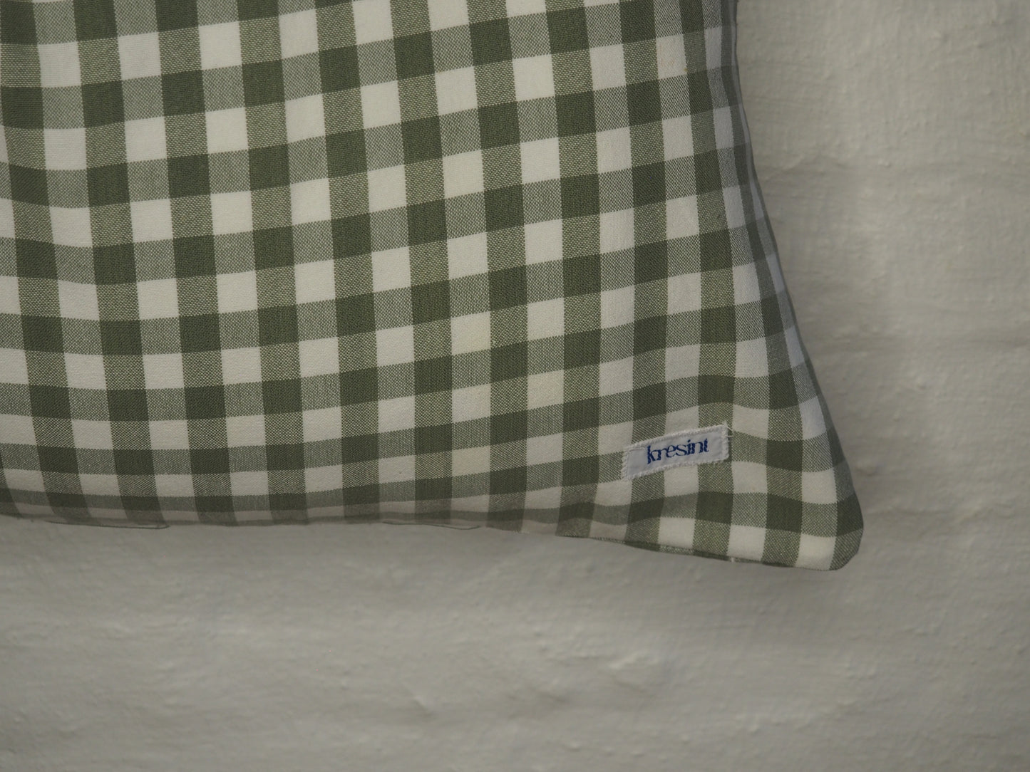 Green gingham tote-bag