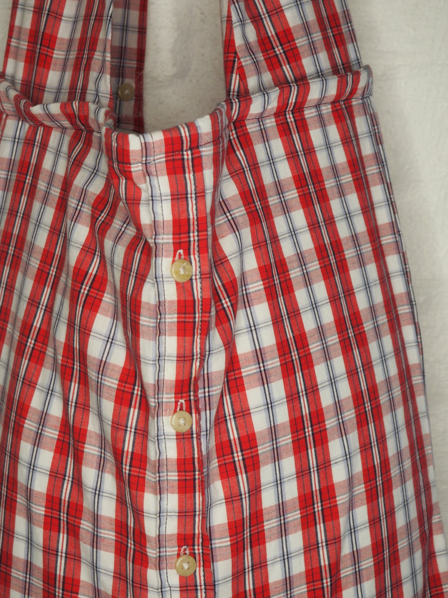 Red button-up tote-bag